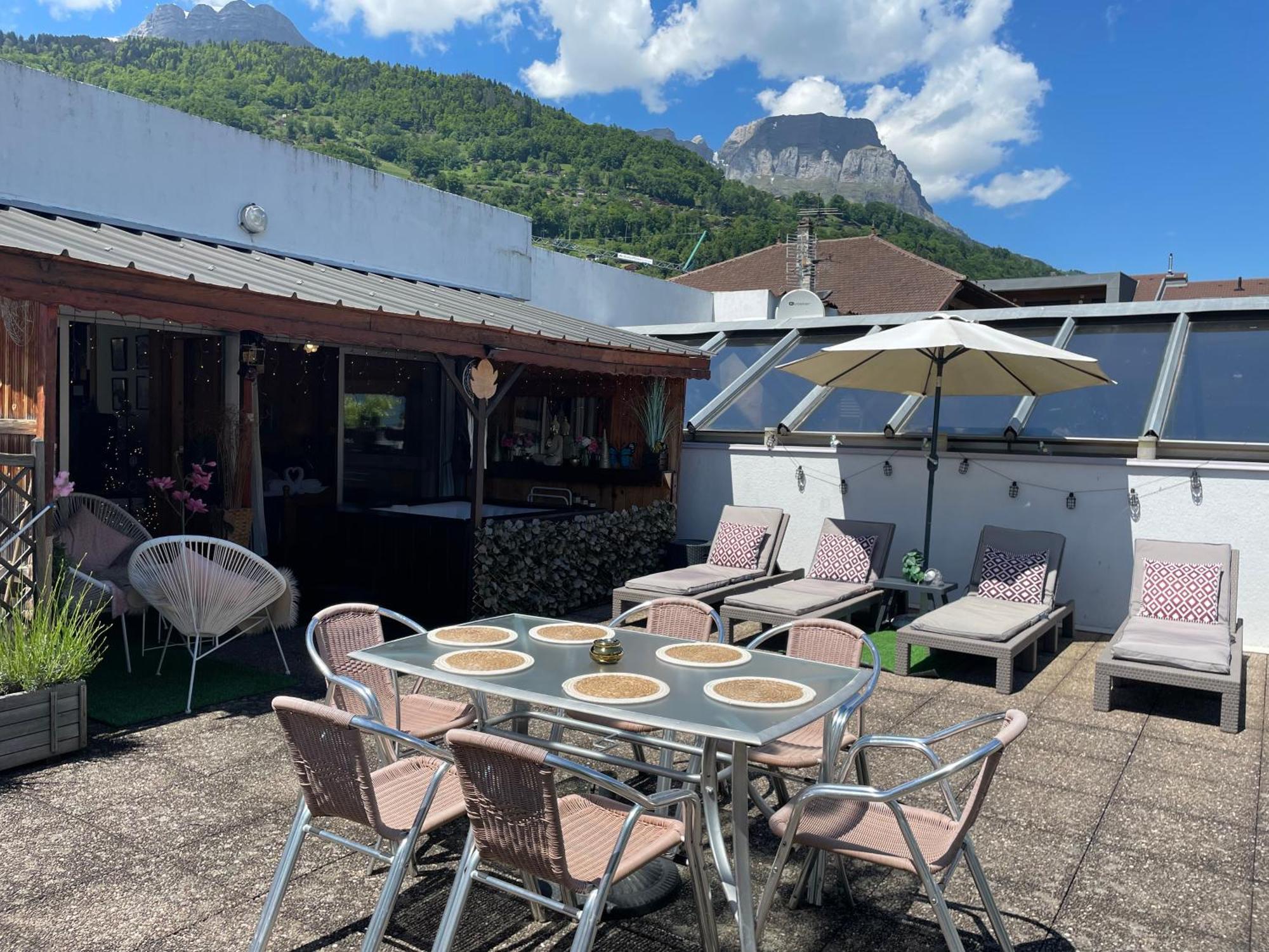 Rooftop 1 - Jacuzzi Prive Au Pied Du Monte-Blanco Sallanches Buitenkant foto